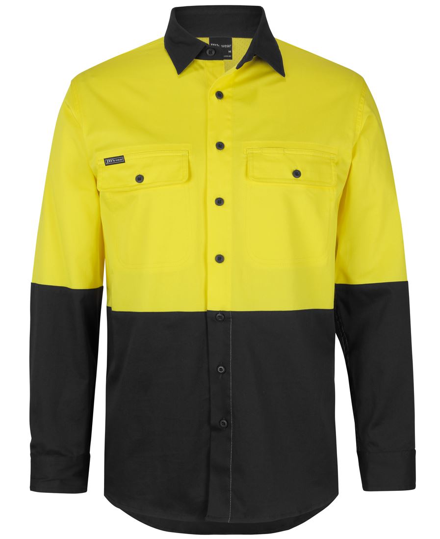 JB'S Hi Vis L/S Stretch Work Shirt